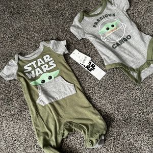 NWT Star Wars Grogu (Baby Yoda) 0-3 Months Set